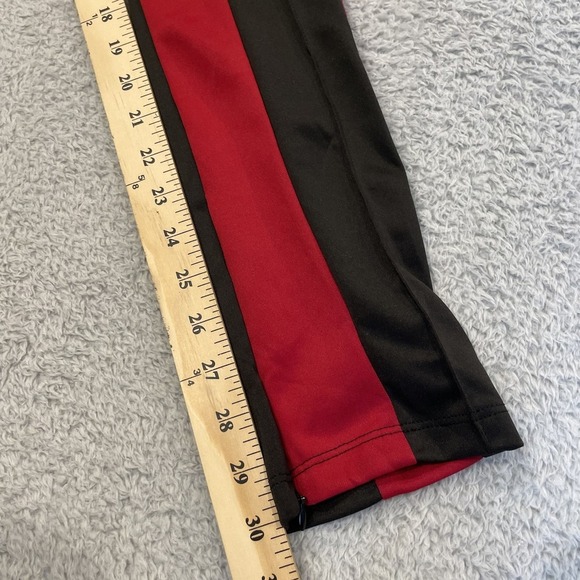 Civil Regime Track Pants Womens XS Red Black Stripe Drawstring Ankle Zip Stretch - Picture 11 of 13